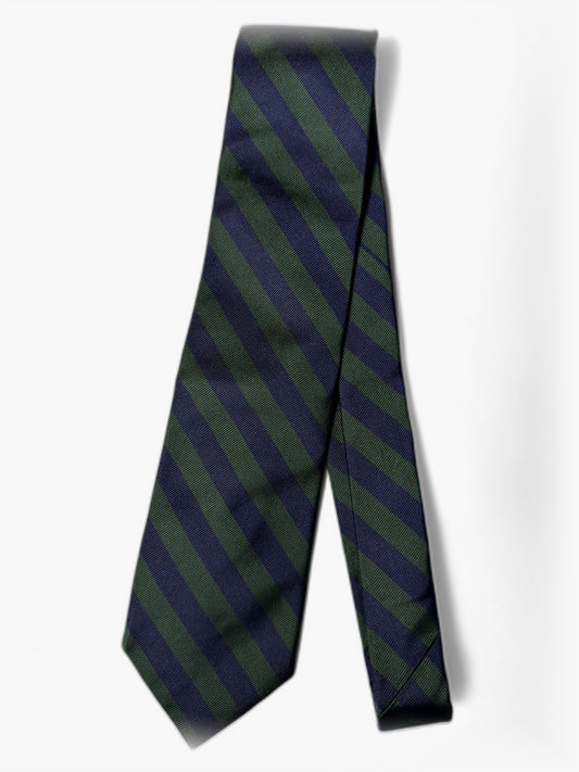 Brooks Brothers Repp-Krawatte in Navy und Jägergrün, Gesamtansicht
