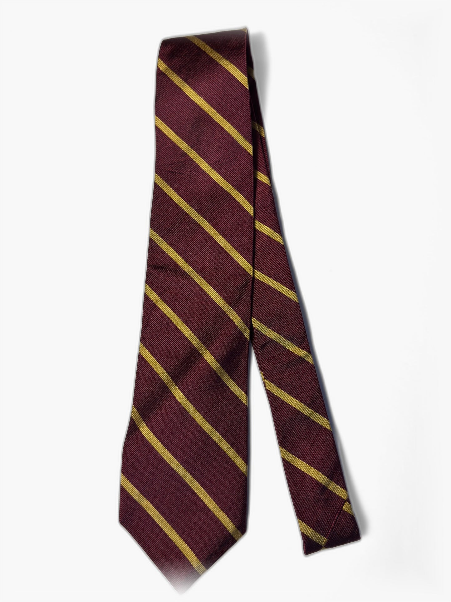 Brooks Brothers Repp-Krawatte in Burgund und Gold, Gesamtansicht