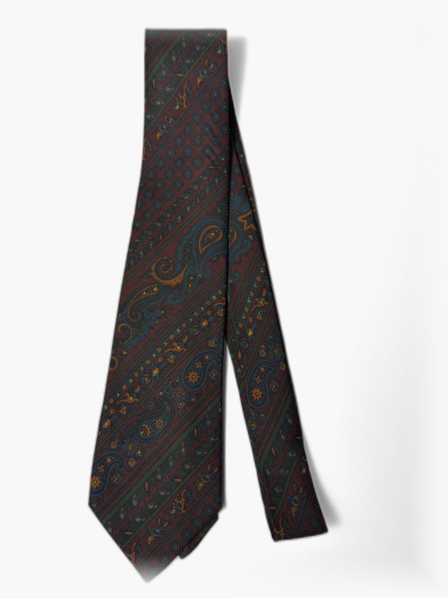 Vintage Krawatte mit dunklem Paisley-Muster, Gesamtansicht