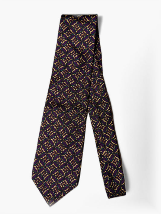 Brooks Brothers Geometrisch Krawatte komplett ausgelegt, Kettenglieder auf Lila