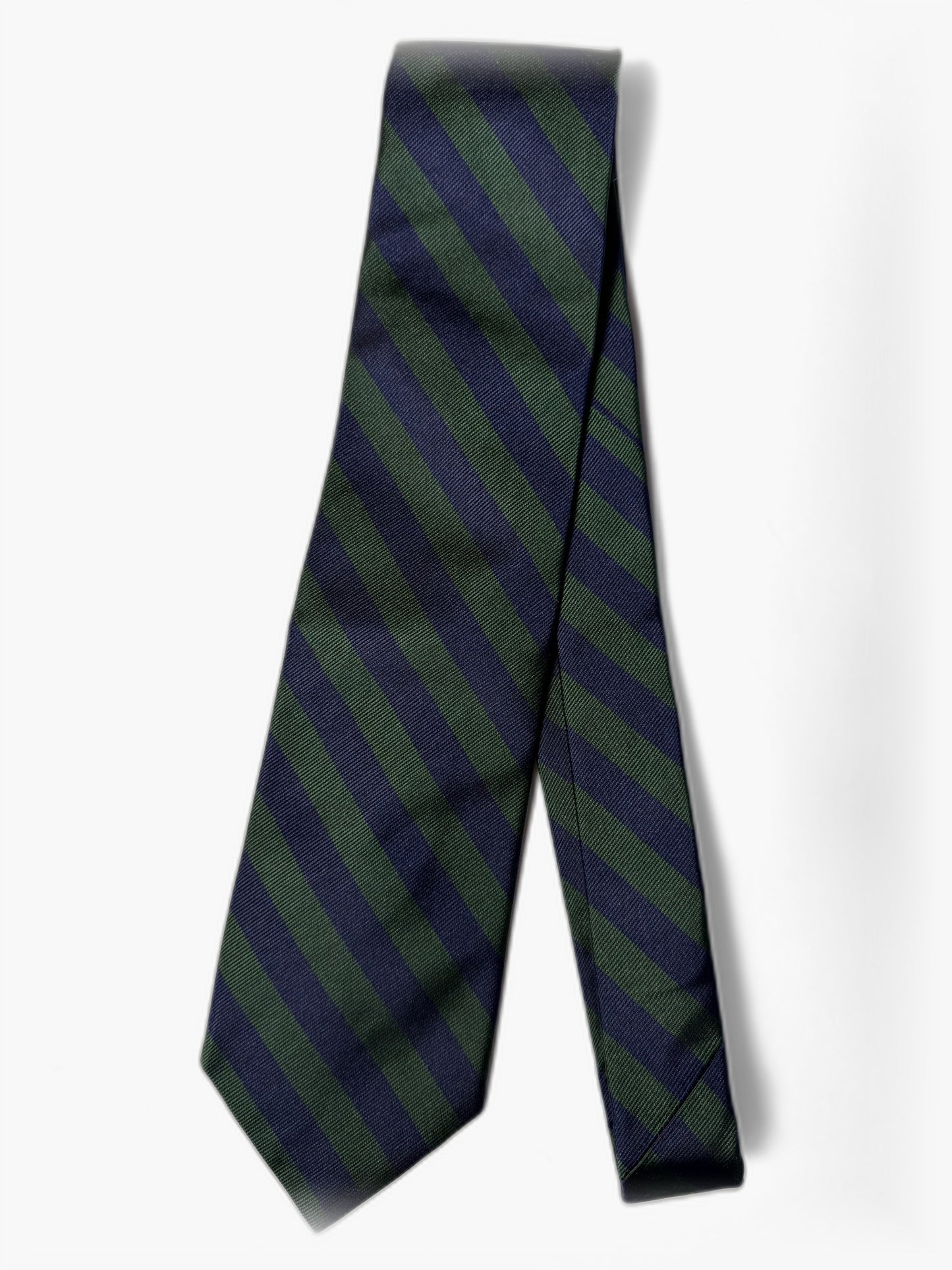 Brooks Brothers Repp-Krawatte in Navy und Jägergrün, Gesamtansicht