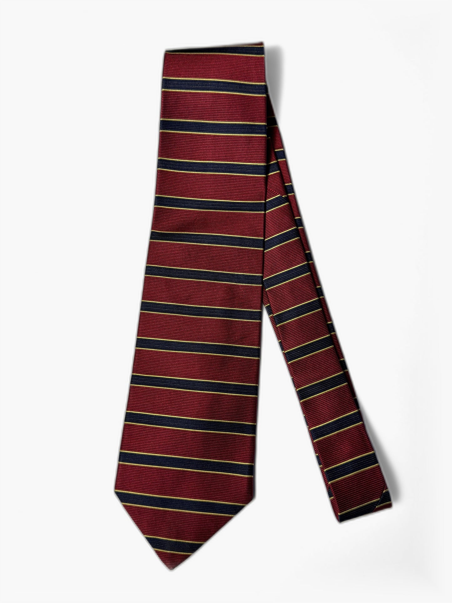 Brooks Brothers Repp-Krawatte in Burgund, Navy und Gold, Gesamtansicht