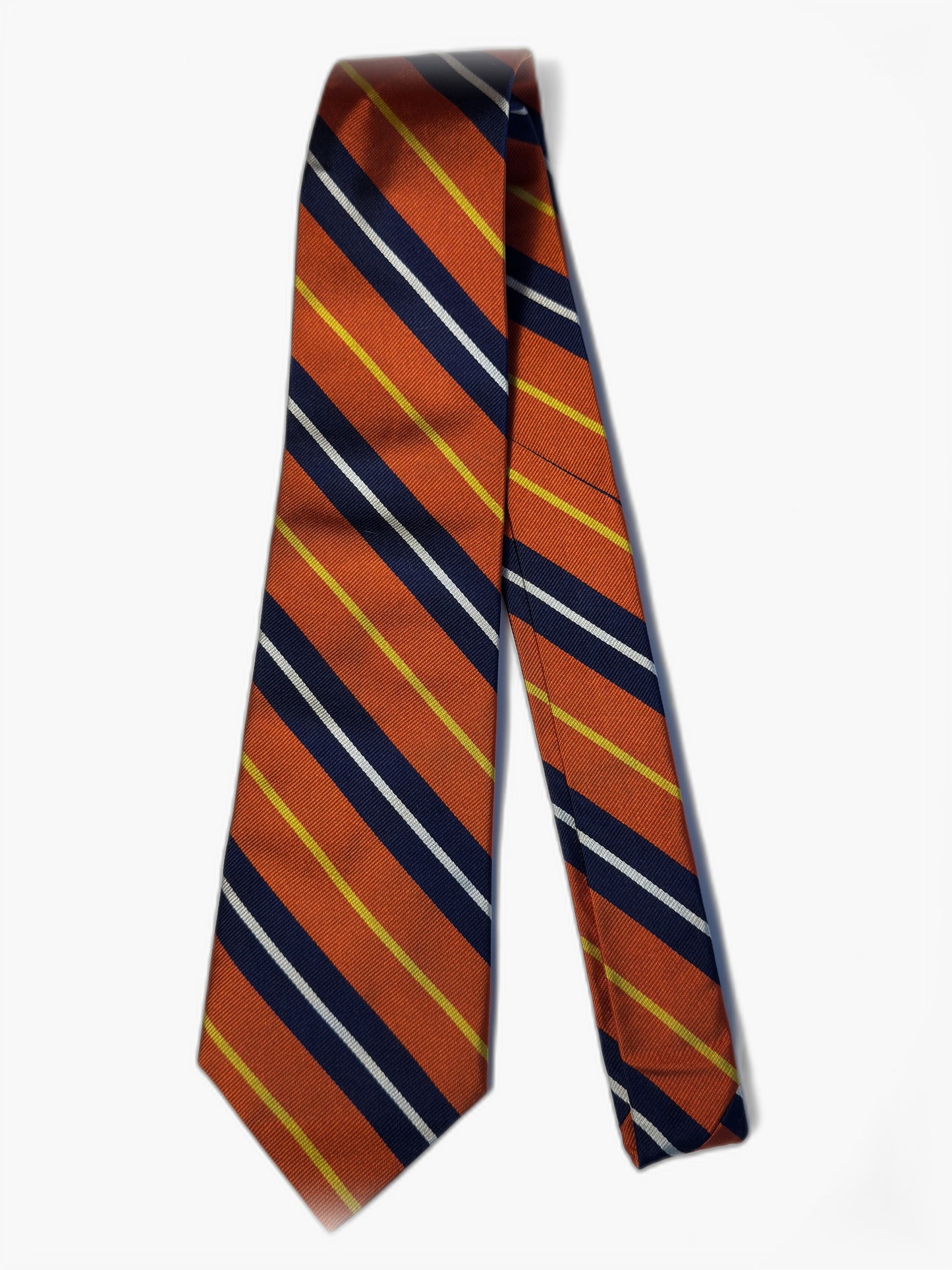 Polo Ralph Lauren Repp-Krawatte in Orange und Navy, Gesamtansicht