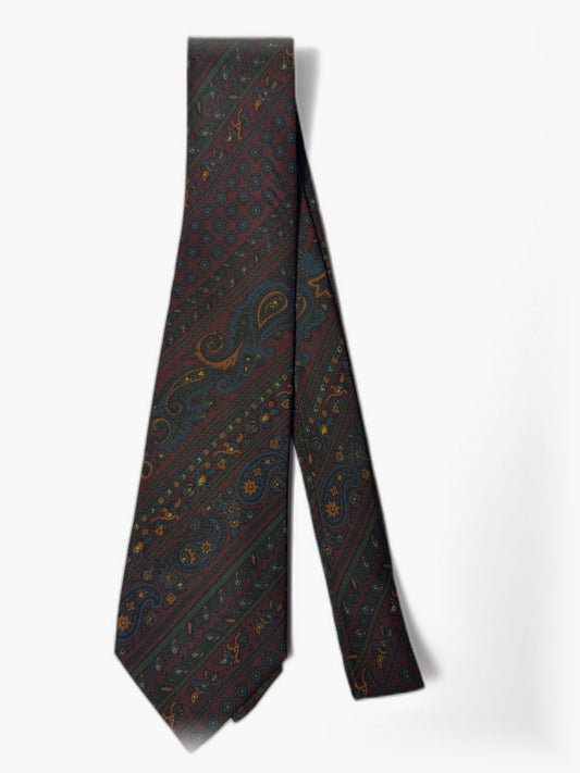 Vintage Krawatte mit dunklem Paisley-Muster, Gesamtansicht