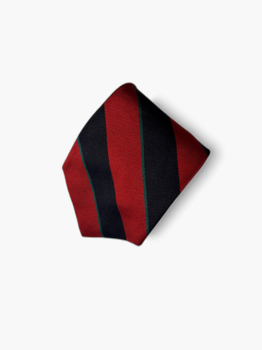 Brooks Brothers Vintage Krawatte mit Block-Stripes, rot-schwarz Blockstreifen, Detailansicht