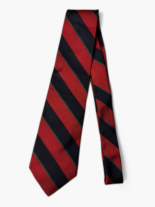 Brooks Brothers Vintage Krawatte mit Block-Stripes, rot-schwarz Blockstreifen, Gesamtansicht