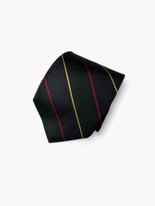 Brooks Brothers Vintage Krawatte mit Multi-Stripe, gruen-blau Multi-Streifen mit rot-gelb, Detailansicht
