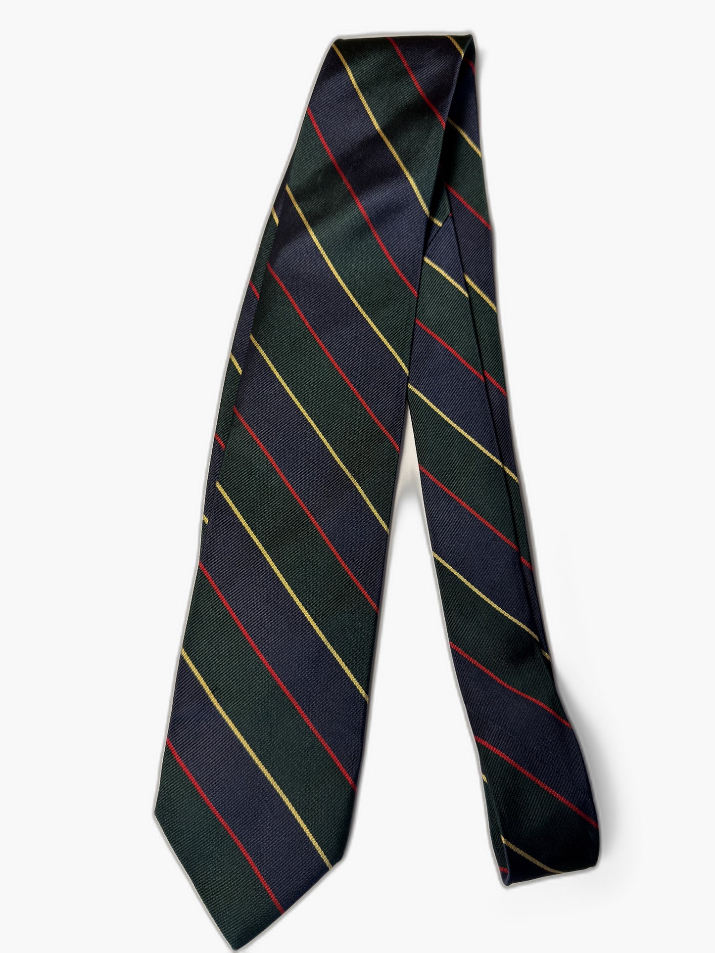 Brooks Brothers Vintage Krawatte mit Multi-Stripe, gruen-blau Multi-Streifen mit rot-gelb, Gesamtansicht