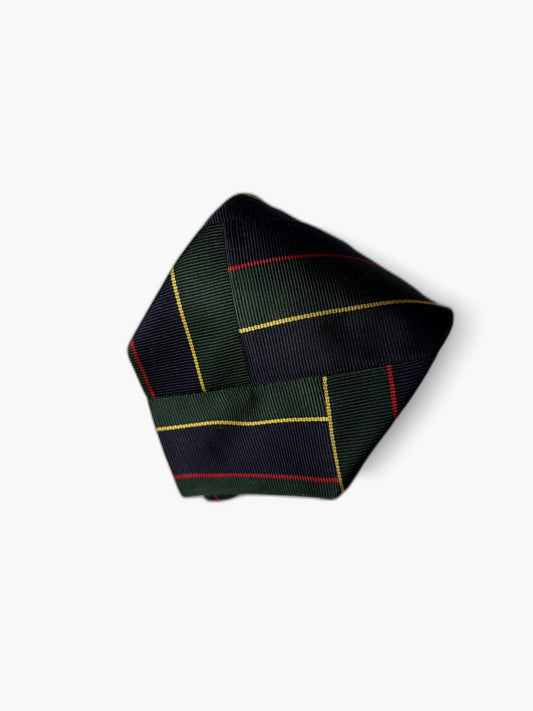 Robert Talbott Vintage Krawatte mit Tartan, gruen-blau Tartan-Karo, Detailansicht