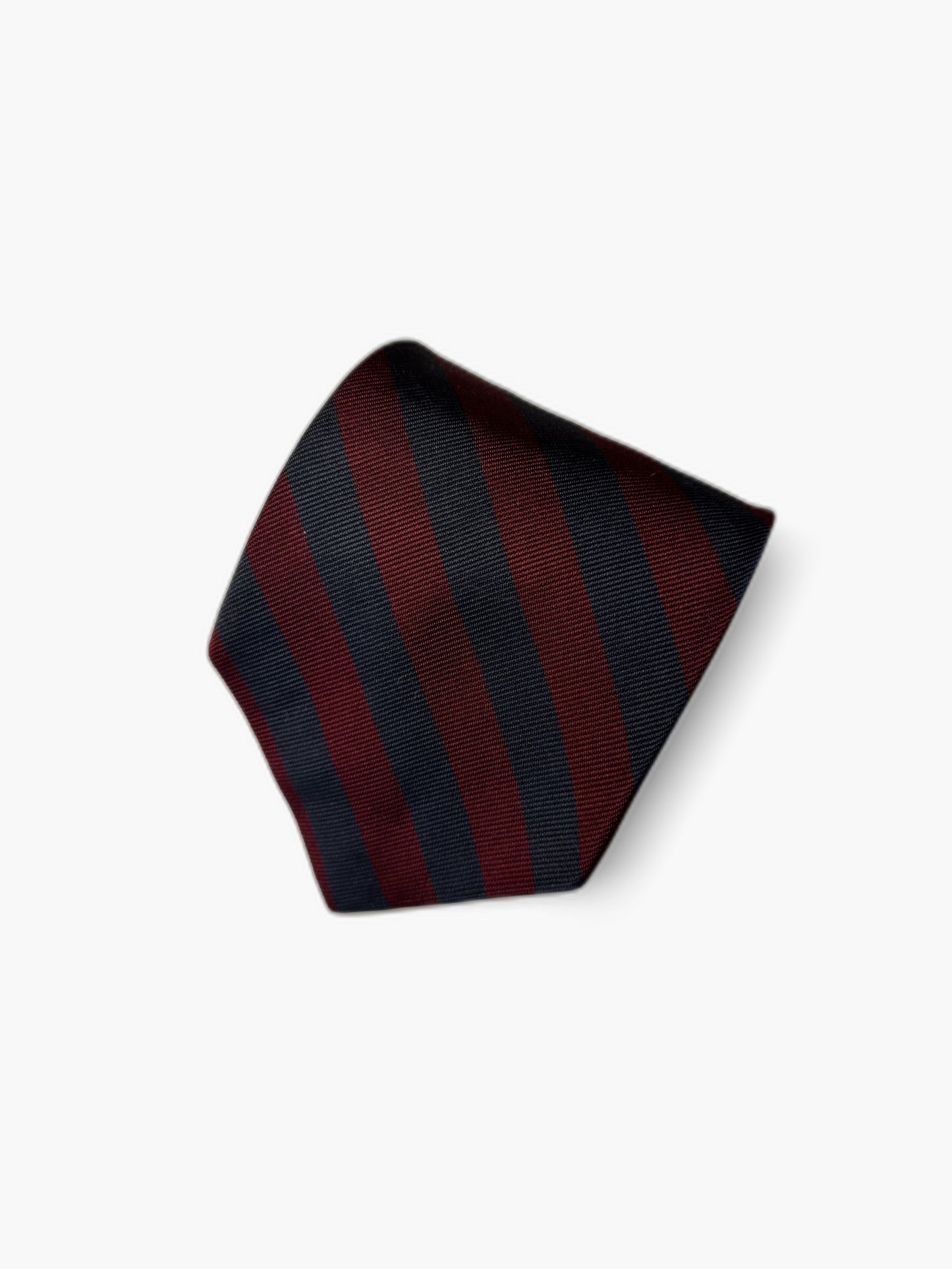 Brooks Brothers Vintage Krawatte mit Block-Stripes, marineblau-bordeaux Blockstreifen, Detailansicht