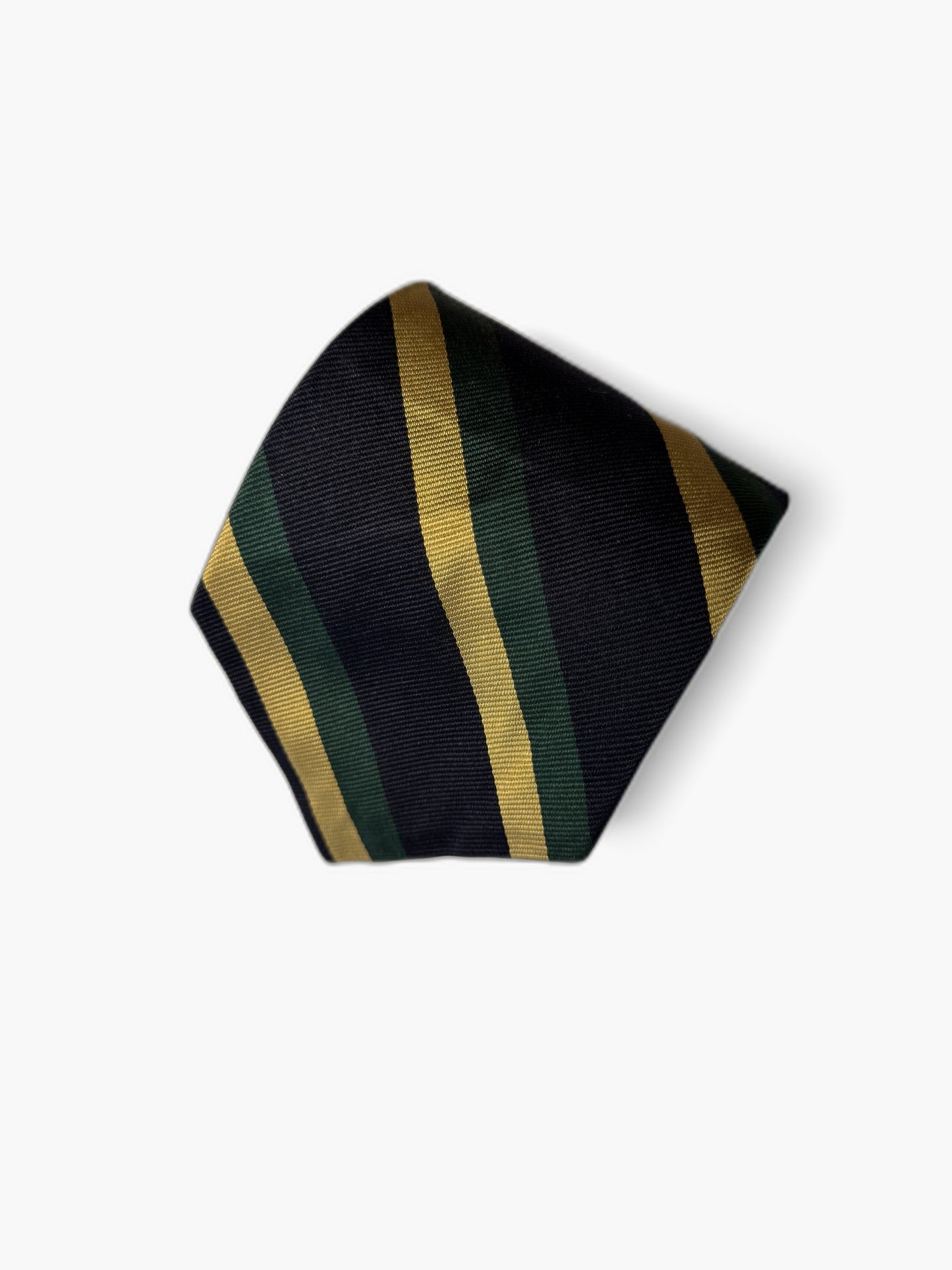 Brooks Brothers Vintage Krawatte mit Regimental, marineblau-gruen-gelb Regimental, Detailansicht